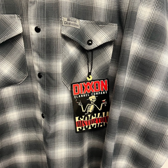 DIXXON Men's Black and White Plaid Shirt - Picture 2 of 3